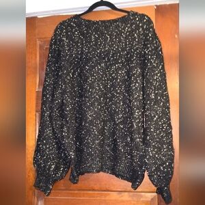 Ophelia Roe Black and Silver Speckled Sweater